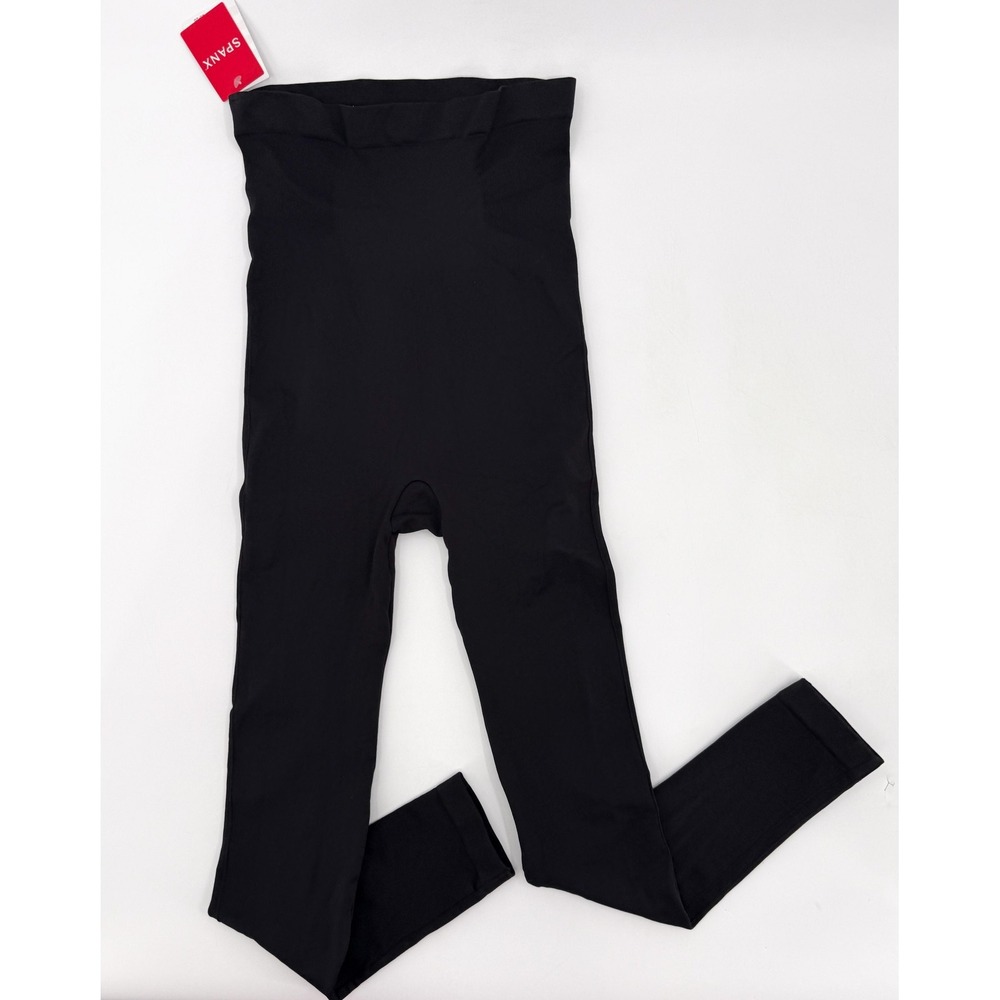 Spanx Look At Me Now Leggings Womens Small Black High Waisted Seamless Shaping